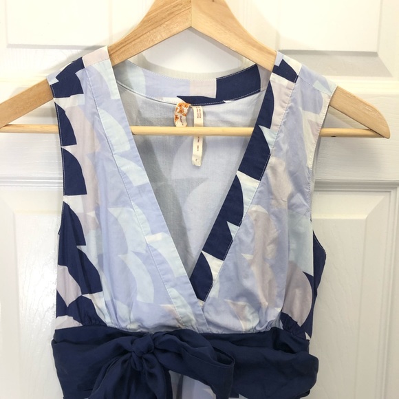 SOLD Maeve Anthropologie Blue Waves Dress - Picture 2 of 8